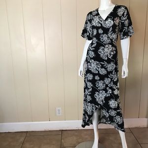 Black and white floral Maxi dress